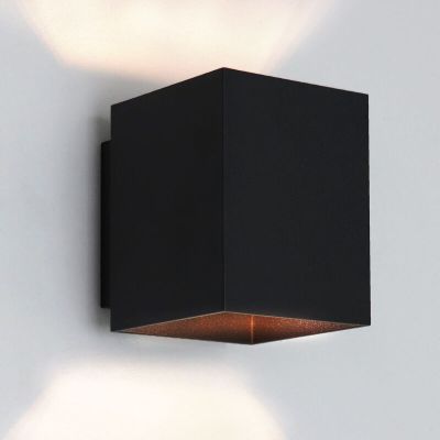 Moderne up down wandlamp Dalila, zwart, aluminium