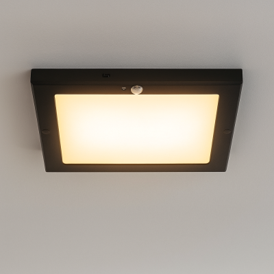 Zwarte plafondlamp met sensor Luan, kunststof, 18w, 3000K LED
