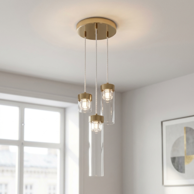 Design hanglamp Maxwell, goud, glas