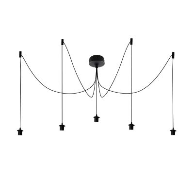 Aluminium hanglamp zonder kap zwart, Rika