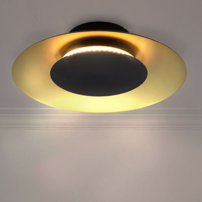 Gouden plafonnière Denyse, metaal, modern, 15w, 3000K LED