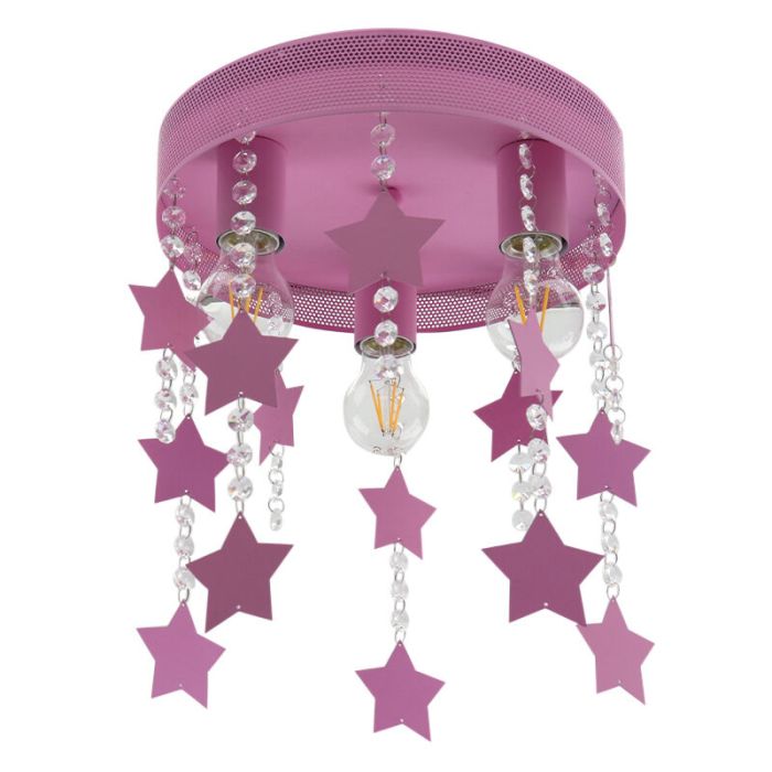 Roze kinder plafondlamp Doenja, metaal
