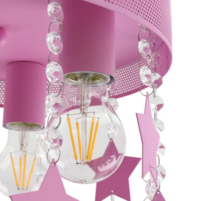 Roze kinder plafondlamp Doenja, metaal