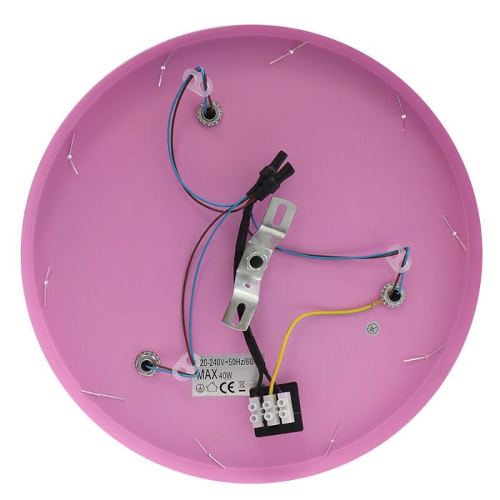 Roze kinder plafondlamp Doenja, metaal