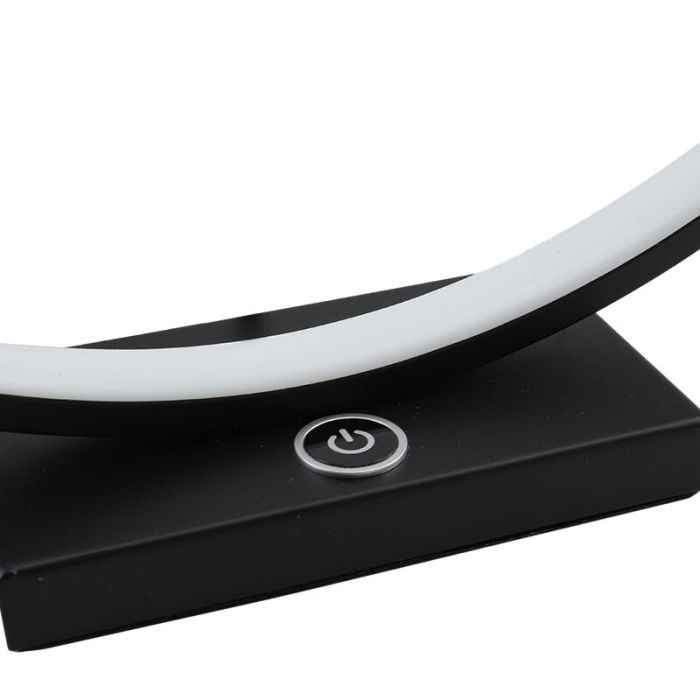 Designer tafellamp Diogo, zwart, met touchdimmer