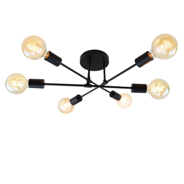Moderne plafondlamp zwart, Amos