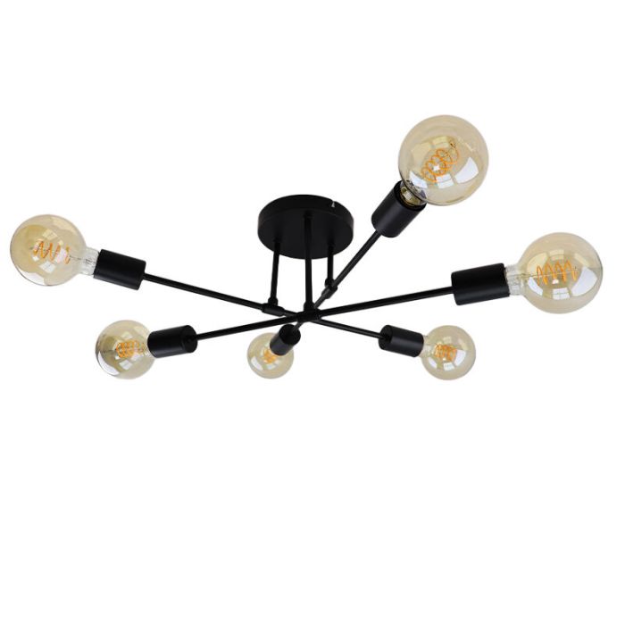 Moderne plafondlamp zwart, Amos