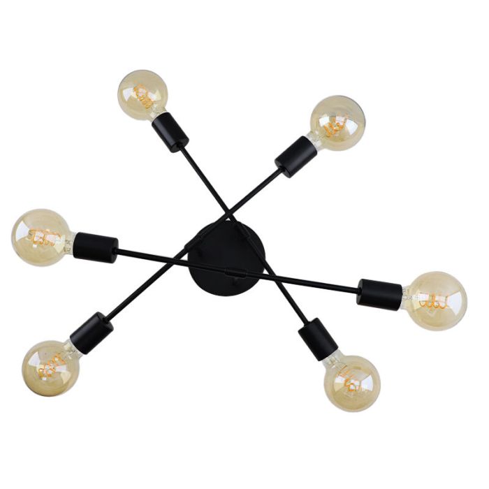 Moderne plafondlamp zwart, Amos
