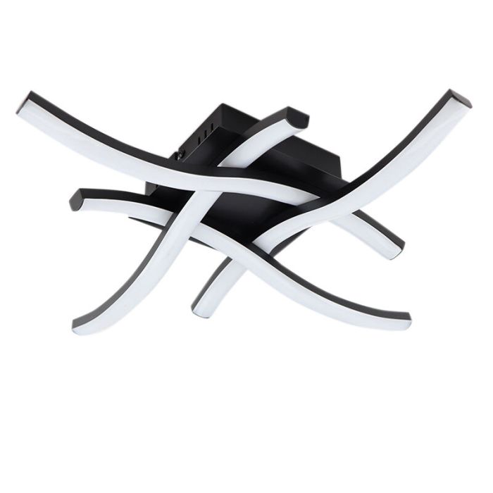 Moderne plafondlamp zwart, Julian, 16W, 2700K LED, 3-staps dimbaar