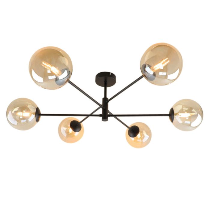 Moderne plafondlamp zwart, Remo