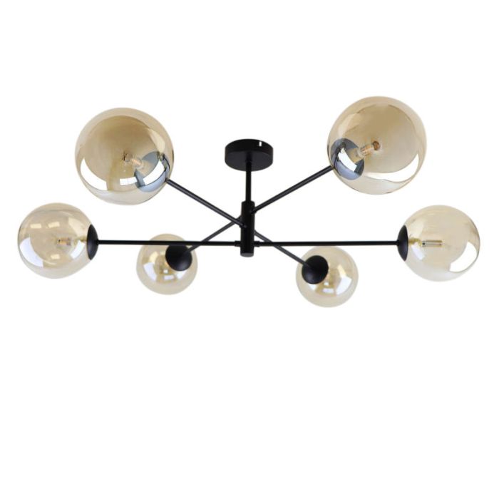 Moderne plafondlamp zwart, Remo