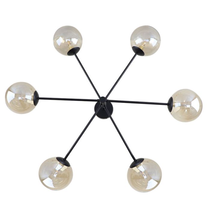 Moderne plafondlamp zwart, Remo
