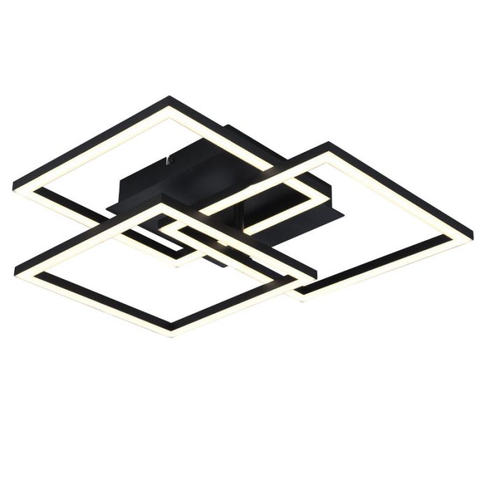 Moderne plafonnière zwart, Giorgio, 35W, dim to warm LED, met afstandsbediening