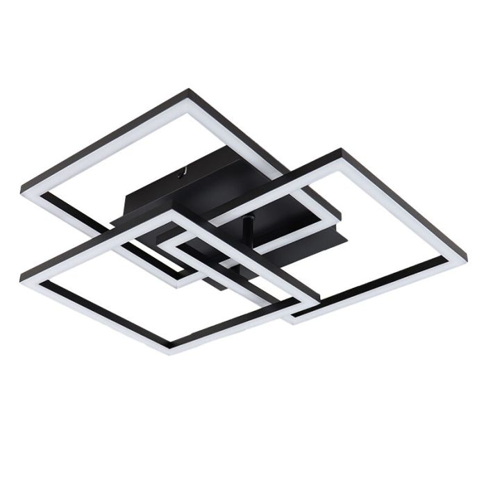 Moderne plafonnière zwart, Giorgio, 35W, dim to warm LED, met afstandsbediening