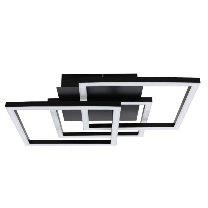 Moderne plafonnière zwart, Giorgio, 35W, dim to warm LED, met afstandsbediening