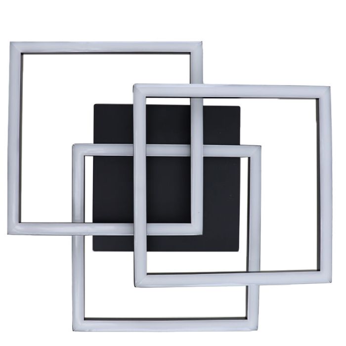 Moderne plafonnière zwart, Giorgio, 35W, dim to warm LED, met afstandsbediening