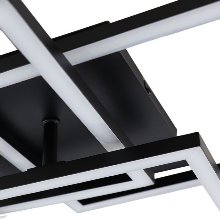 Moderne plafonnière zwart, Giorgio, 35W, dim to warm LED, met afstandsbediening