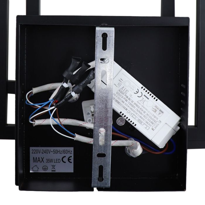 Moderne plafonnière zwart, Giorgio, 35W, dim to warm LED, met afstandsbediening
