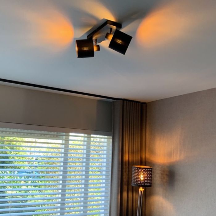 Mat Zwarte plafondlamp Koge, Modern