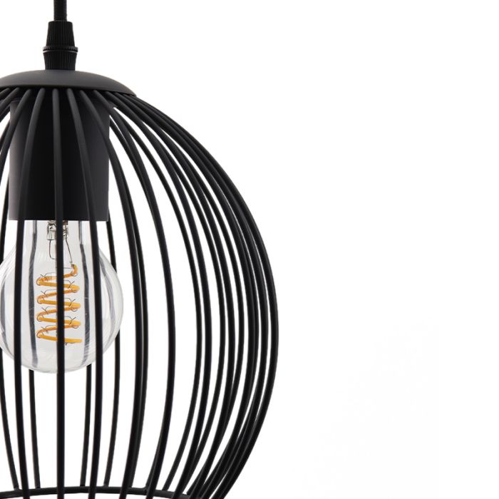 Zwarte ronde 3L hanglamp Wiro bolvormig, klein