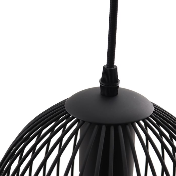 Zwarte ronde 3L hanglamp Wiro bolvormig, klein