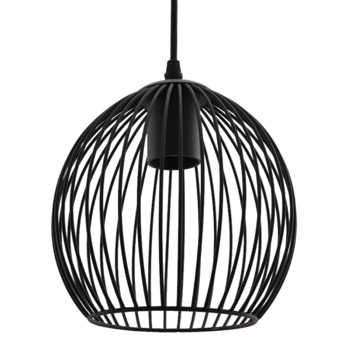 Zwarte Wiro hanglamp met 3 ronde, 20cm,  kappen