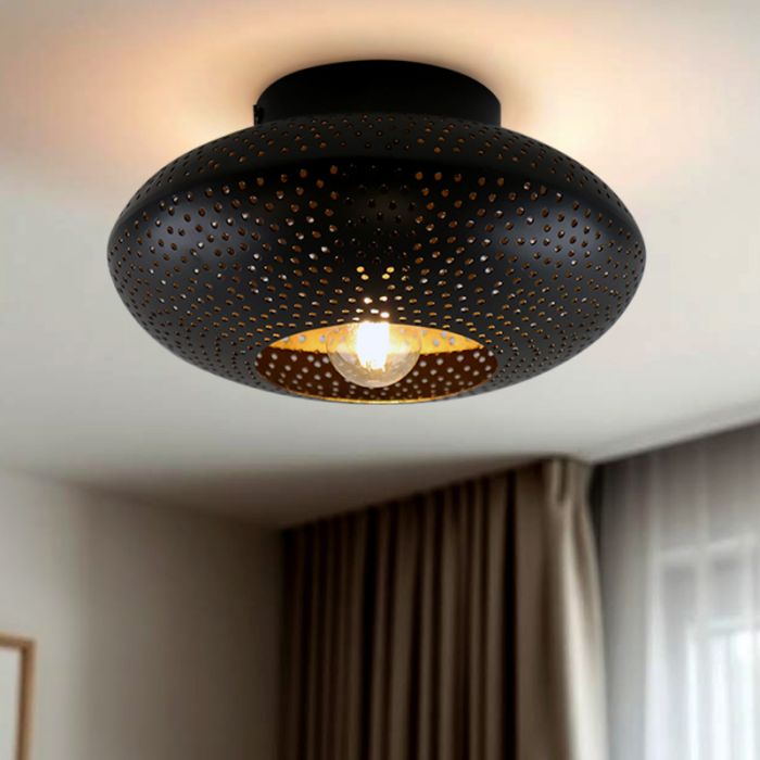 Oosterse plafondlamp zwart, Hila