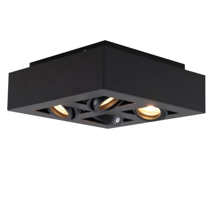 Moderne opbouwspot zwart, Akira
