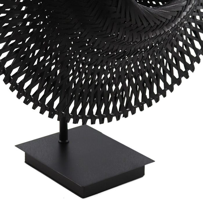 Rotan tafellamp zwart, Cordoba, met schakelaar