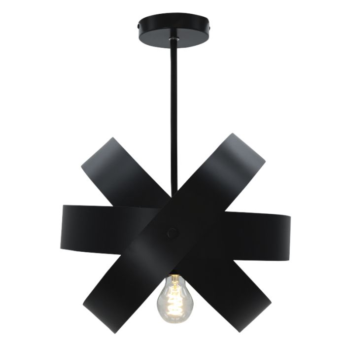 Metalen plafondlamp zwart, Laury