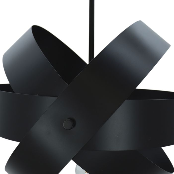 Metalen plafondlamp zwart, Laury