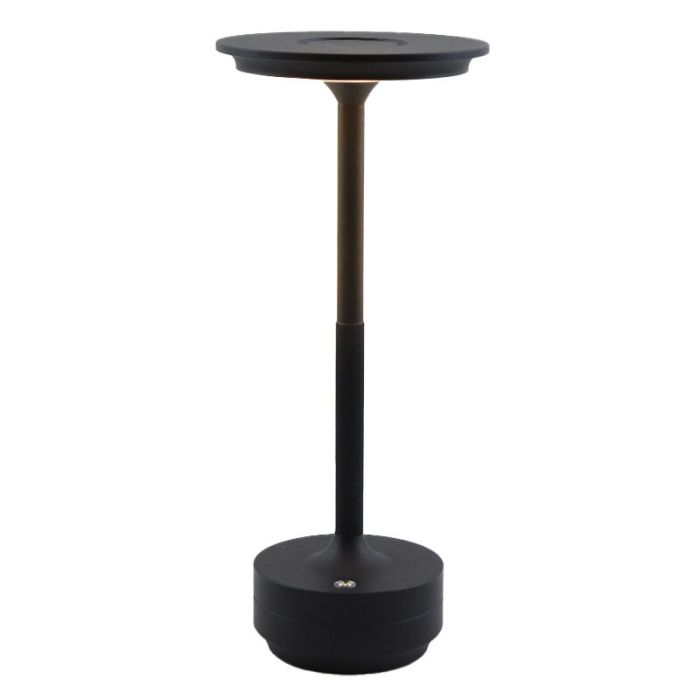 Moderne oplaadbare tafellamp zwart, Arvind, 3W, warm tot koud wit verstelbare LED, met schakelaar