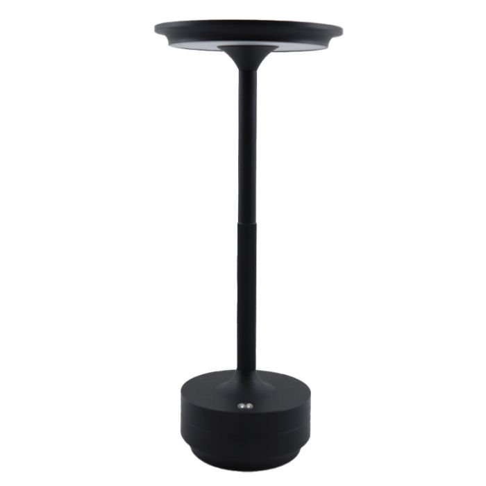 Moderne oplaadbare tafellamp zwart, Arvind, 3W, warm tot koud wit verstelbare LED, met schakelaar
