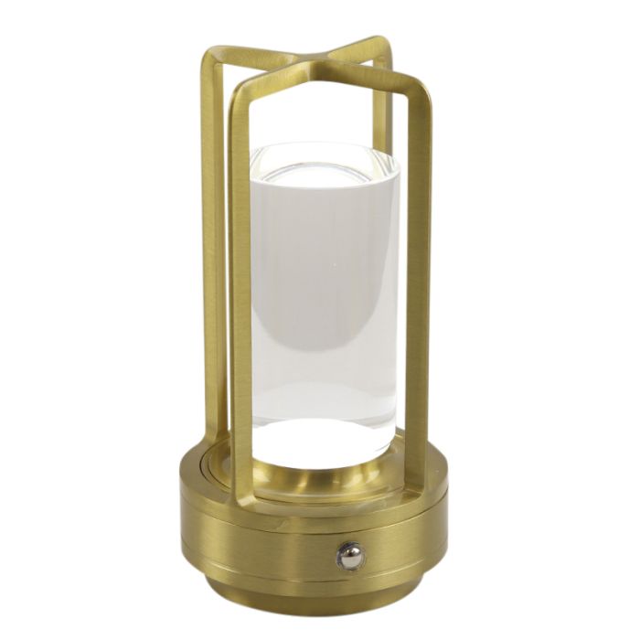 Moderne oplaadbare tafellamp goud, Elian, 3W, warm tot koud wit verstelbare LED, met schakelaar