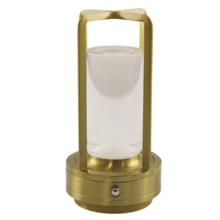 Moderne oplaadbare tafellamp goud, Elian, 3W, warm tot koud wit verstelbare LED, met schakelaar