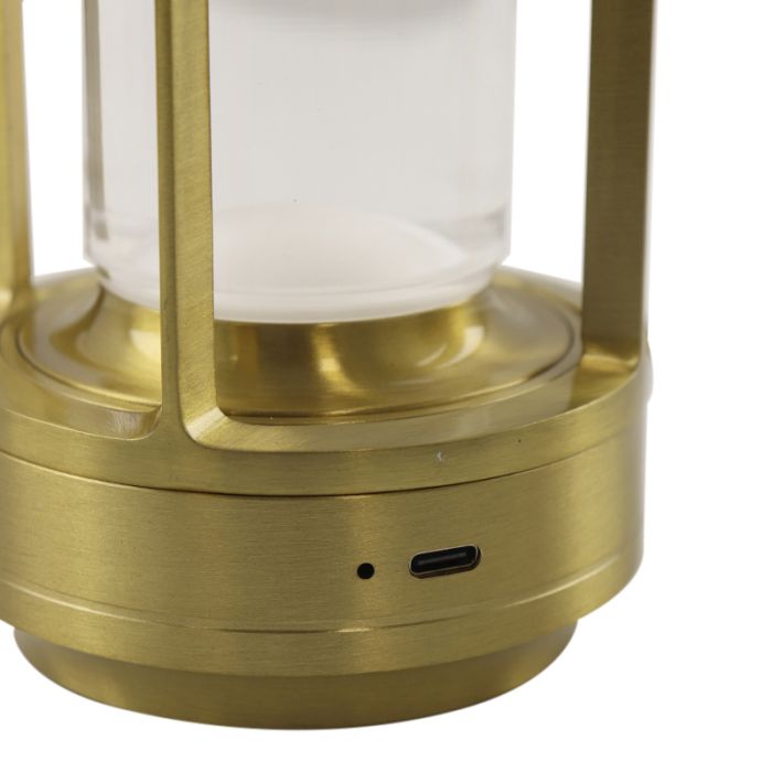 Moderne oplaadbare tafellamp goud, Elian, 3W, warm tot koud wit verstelbare LED, met schakelaar