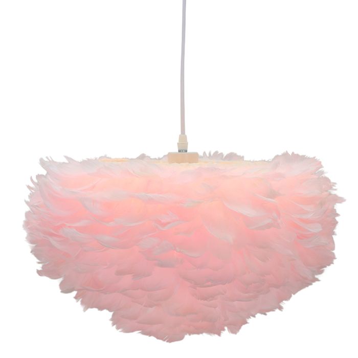 Stoffen hanglamp roze, Suzie