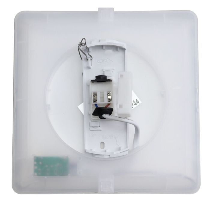 Zwarte badkamer plafondlamp Shivani, vierkant, IP44, 8W, 3000K LED