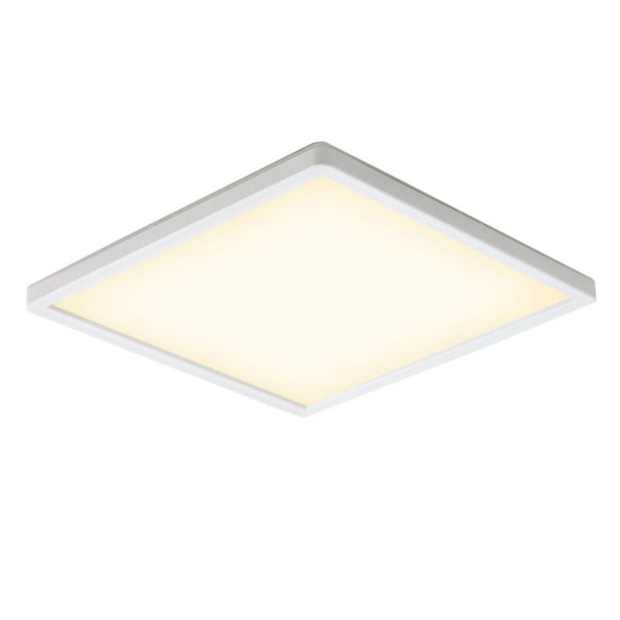 Witte plafonnière Shona, vierkant, 3-staps dimbaar, 22w, 3000K LED