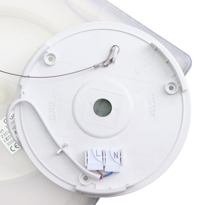 Witte plafonnière Shona, vierkant, 3-staps dimbaar, 22w, 3000K LED