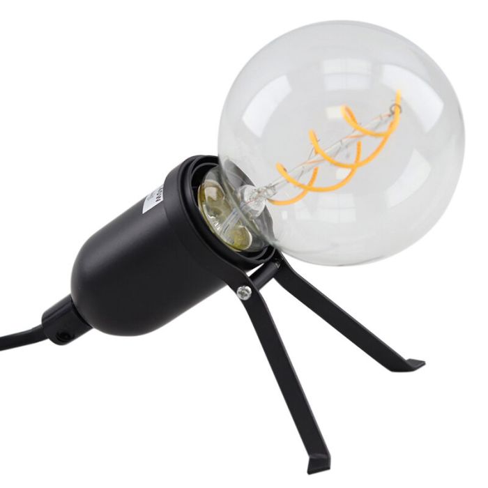 Zwarte tafellamp Gidon, metaal