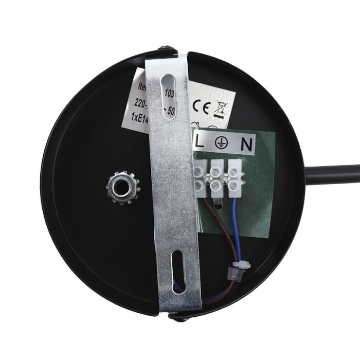 Aluminium wandlamp zonder kap zwart, Rika
