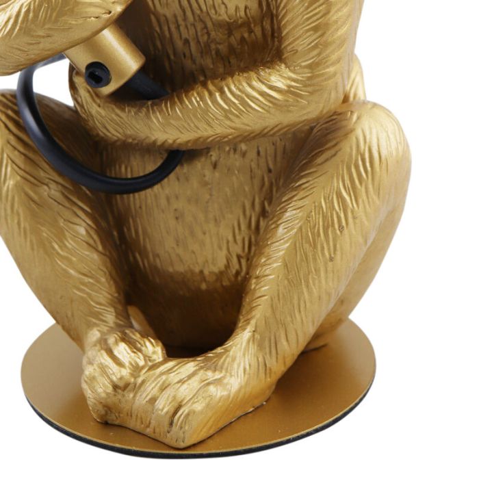 Moderne aap lamp goud, Monkey, met schakelaar