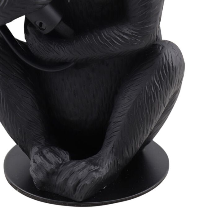 Moderne aap lamp zwart, Monkey, met schakelaar