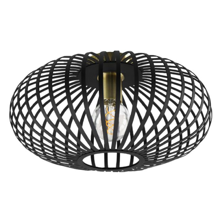 Zwarte met gouden plafonniere Lieve, Rond