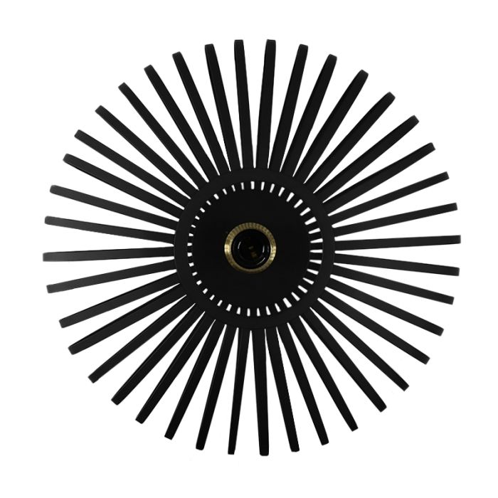 Zwarte met gouden plafonniere Lieve, Rond
