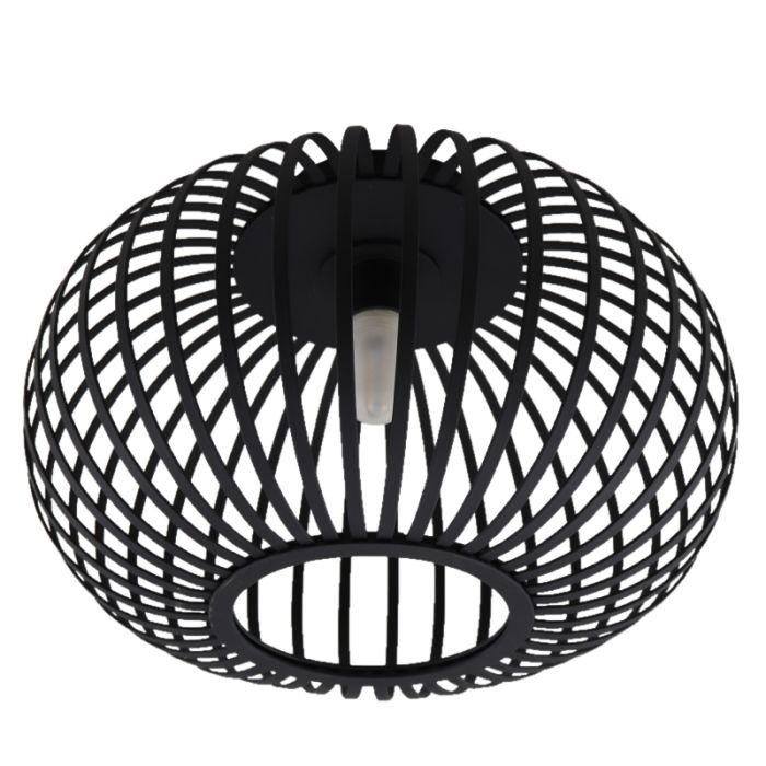 Industriële badkamer plafondlamp zwart, Lieve, IP44