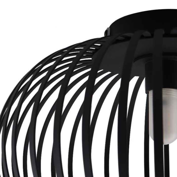 Industriële badkamer plafondlamp zwart, Lieve, IP44