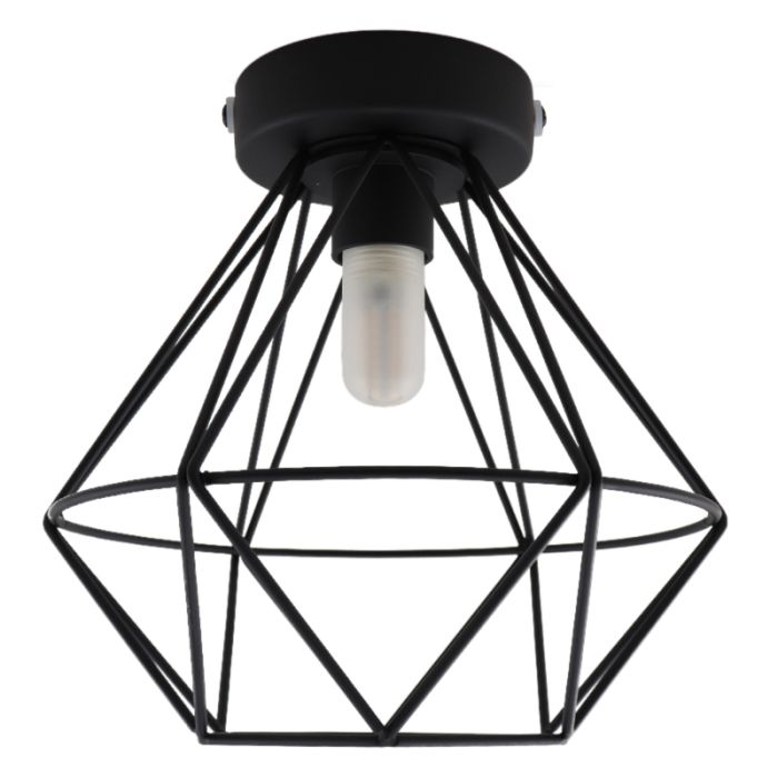 Industriële badkamer plafondlamp zwart, Jochem, IP44