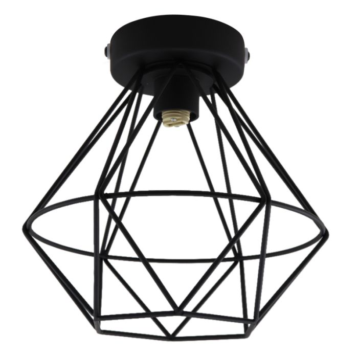 Industriële badkamer plafondlamp zwart, Jochem, IP44